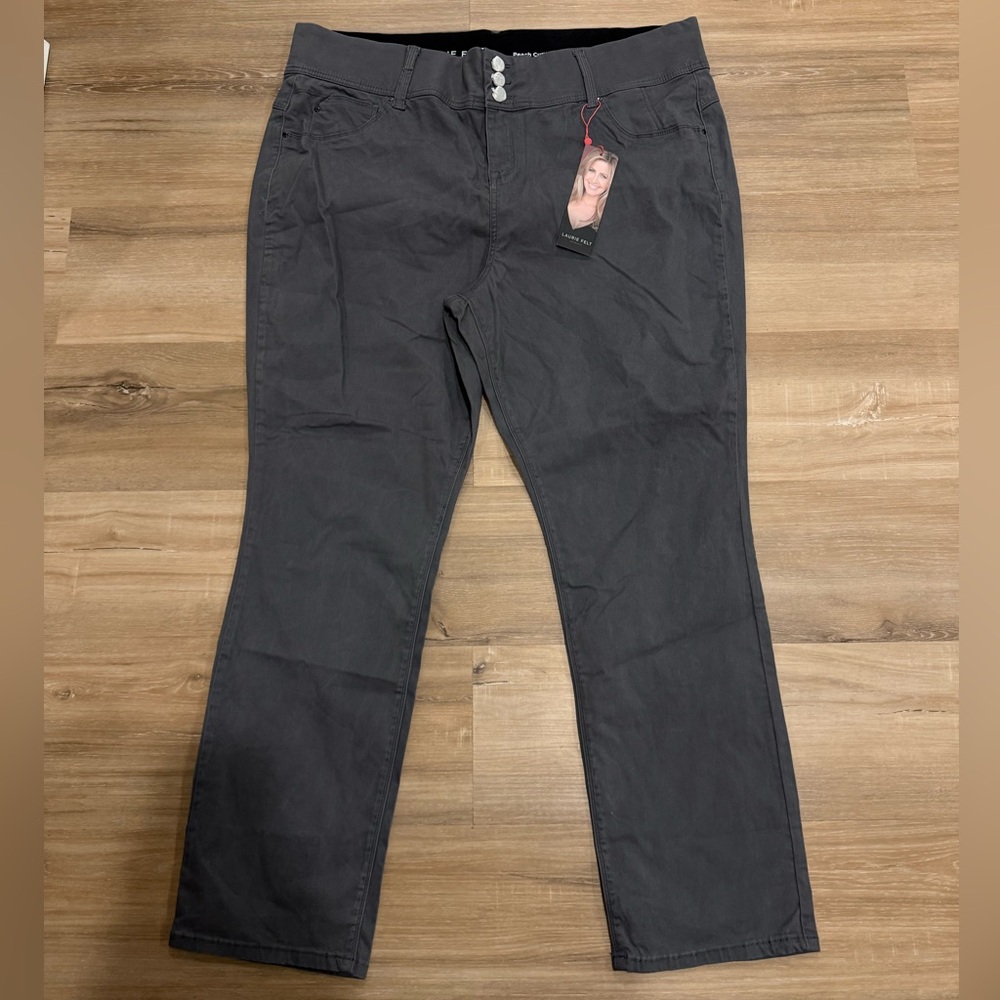 Laurie Felt Dark Gray Straight Leg Pants